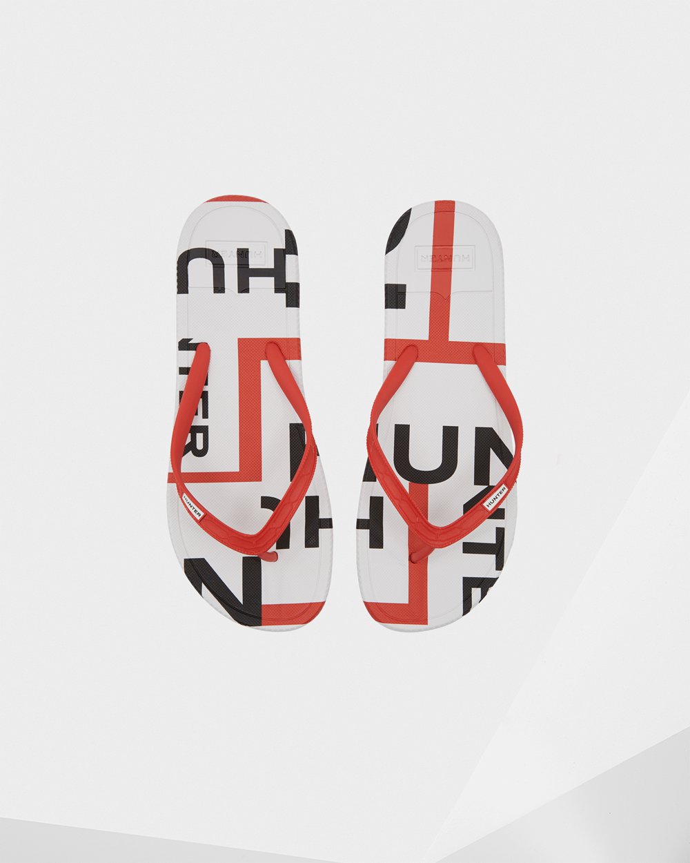 Mens Hunter Flip Flops Red - Original Exploded Logo - 0815246-ZS